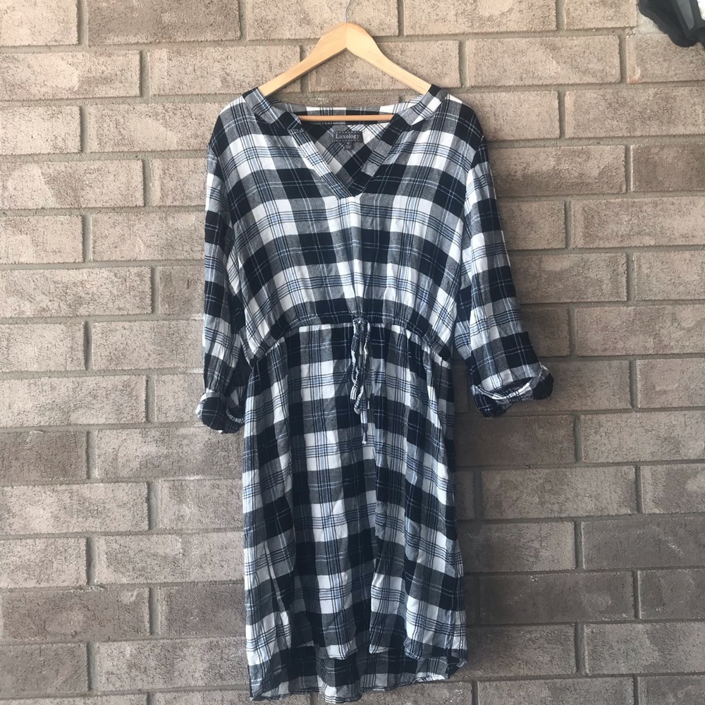 Plaid Waist Defined Dress